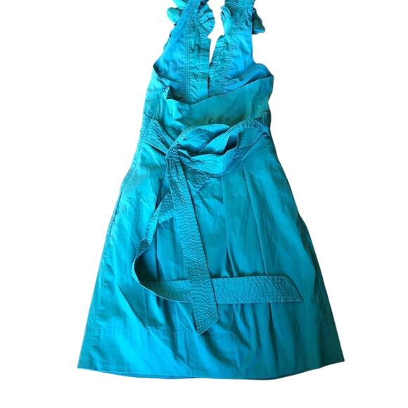 BCBG Maxazria ruffled halter neck Green midi formal dress size 0 - Picture 7 of 10